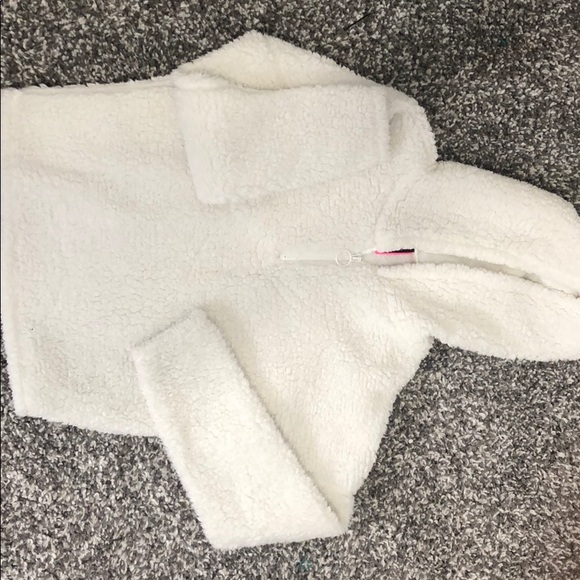 SHERPA HOODED QUARTER ZIP SWEATER - Picture 1 of 3